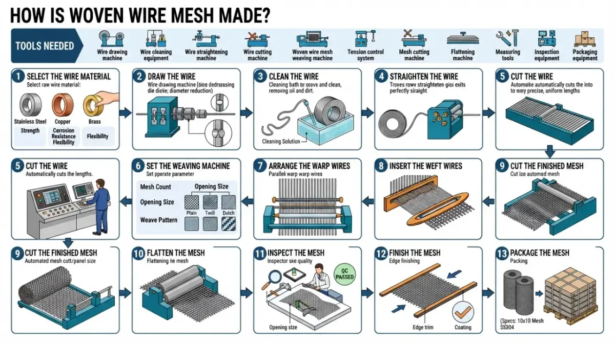 how is woven wire mesh made