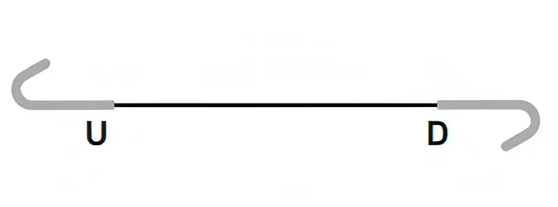 one hook up and one hook down