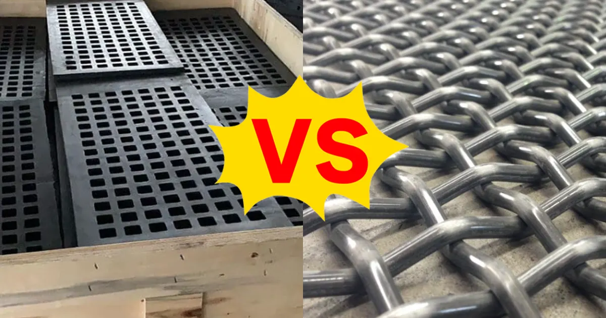 rubber screen panels vs woven wire screens