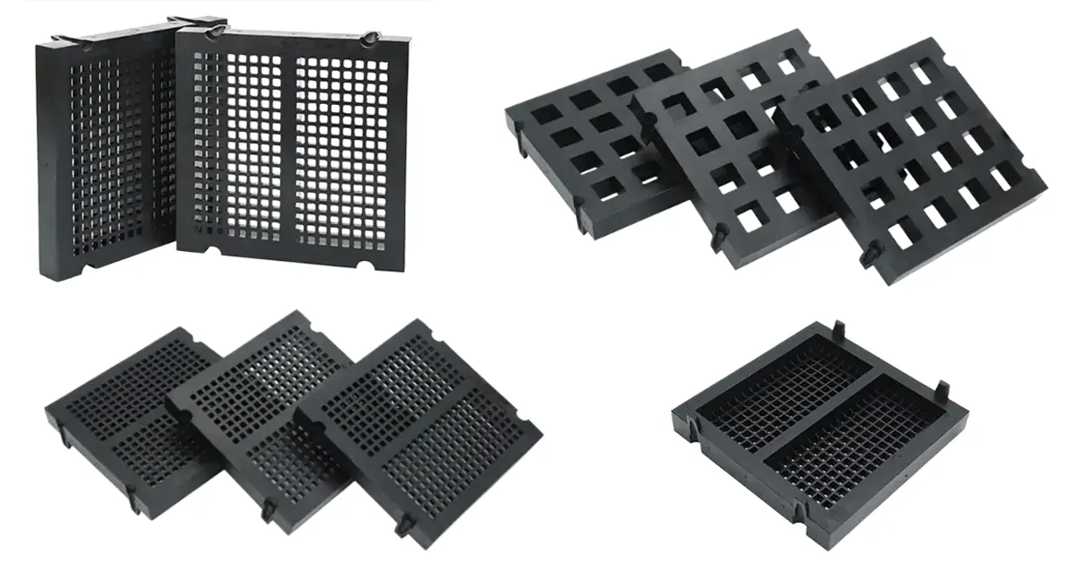 rubber screen thickness