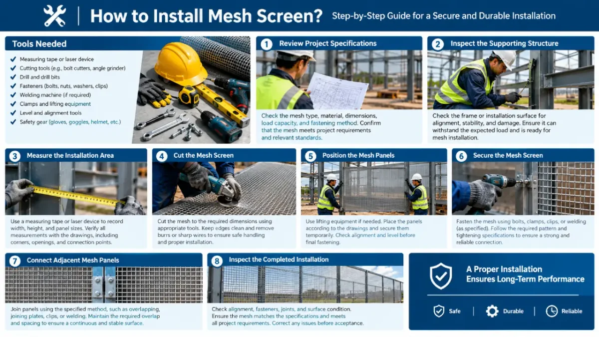 how to install mesh screens