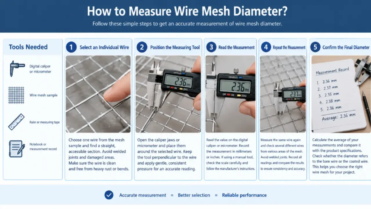 wire mesh diameter measurement