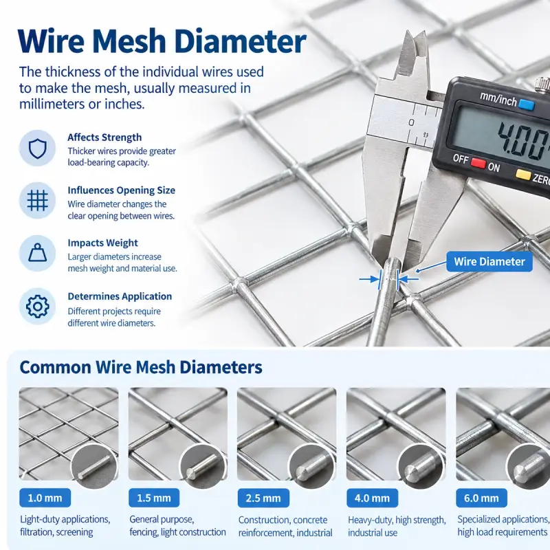 wire mesh diameter